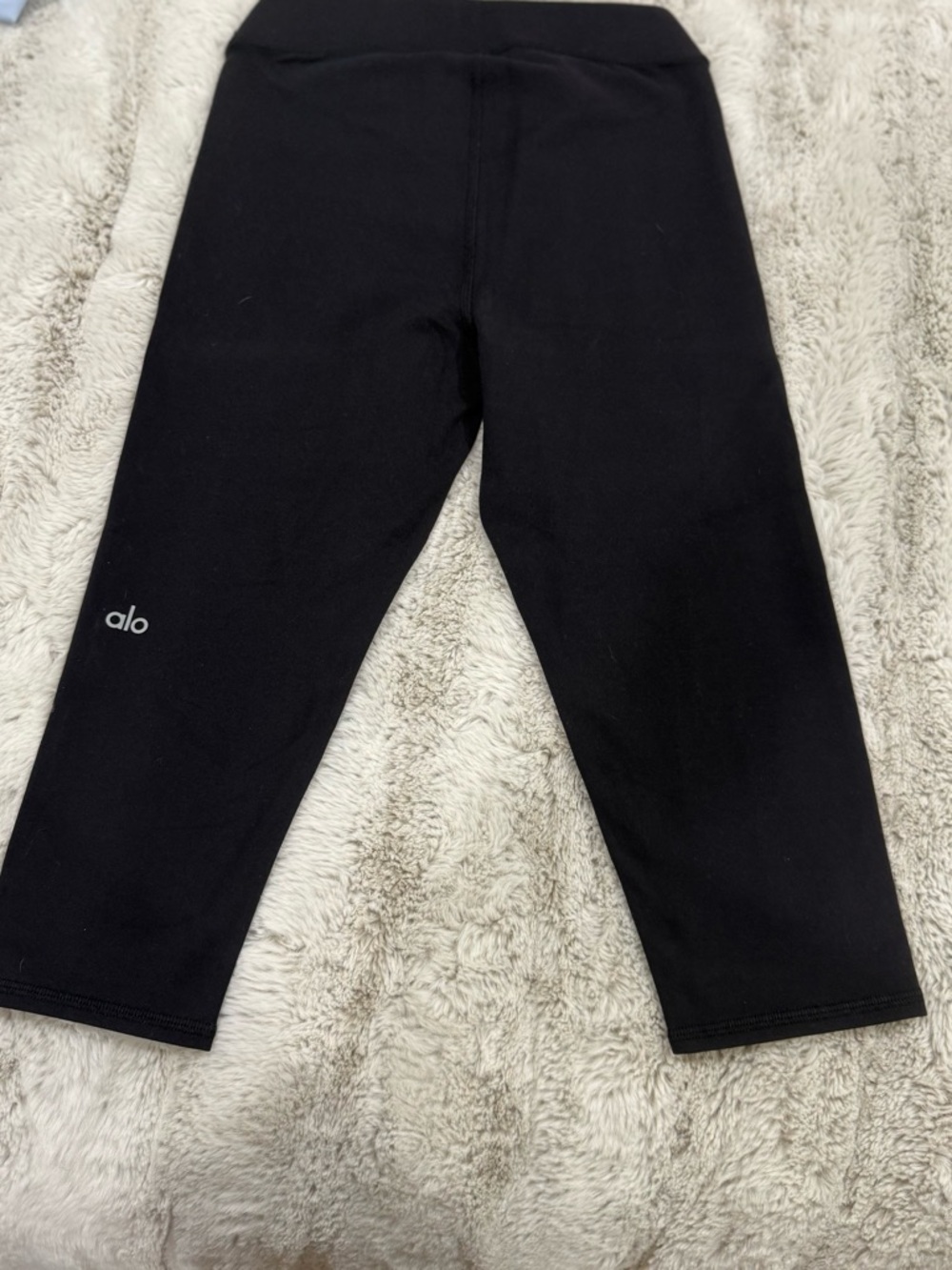 ALO Yoga Kids Black Capri Leggings with Subtle Logo